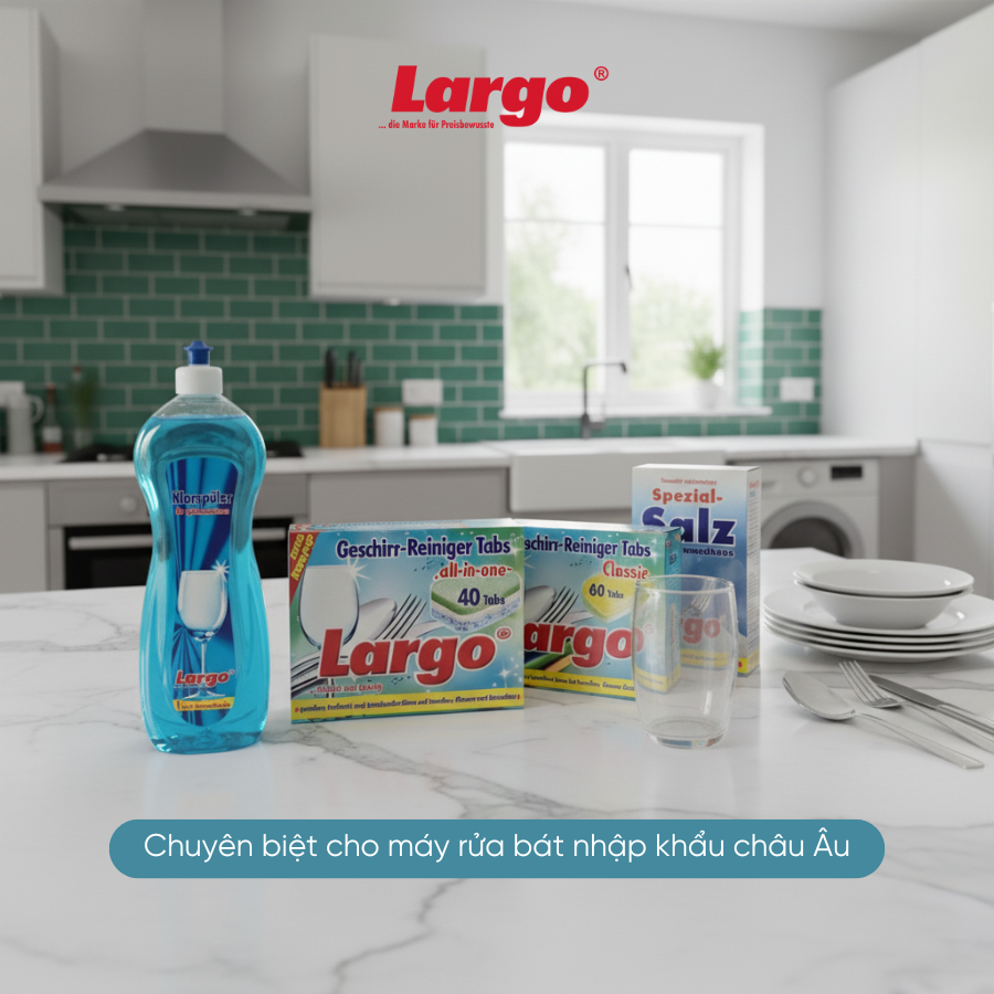 Viên rửa bát Largo dùng được cho mọi máy rửa bát gia dụng