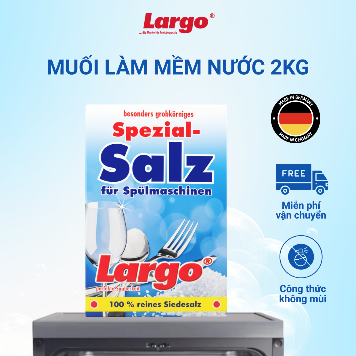 Nước cứng đóng cặn máy rửa bát và cách xử lý bằng muối rửa bát