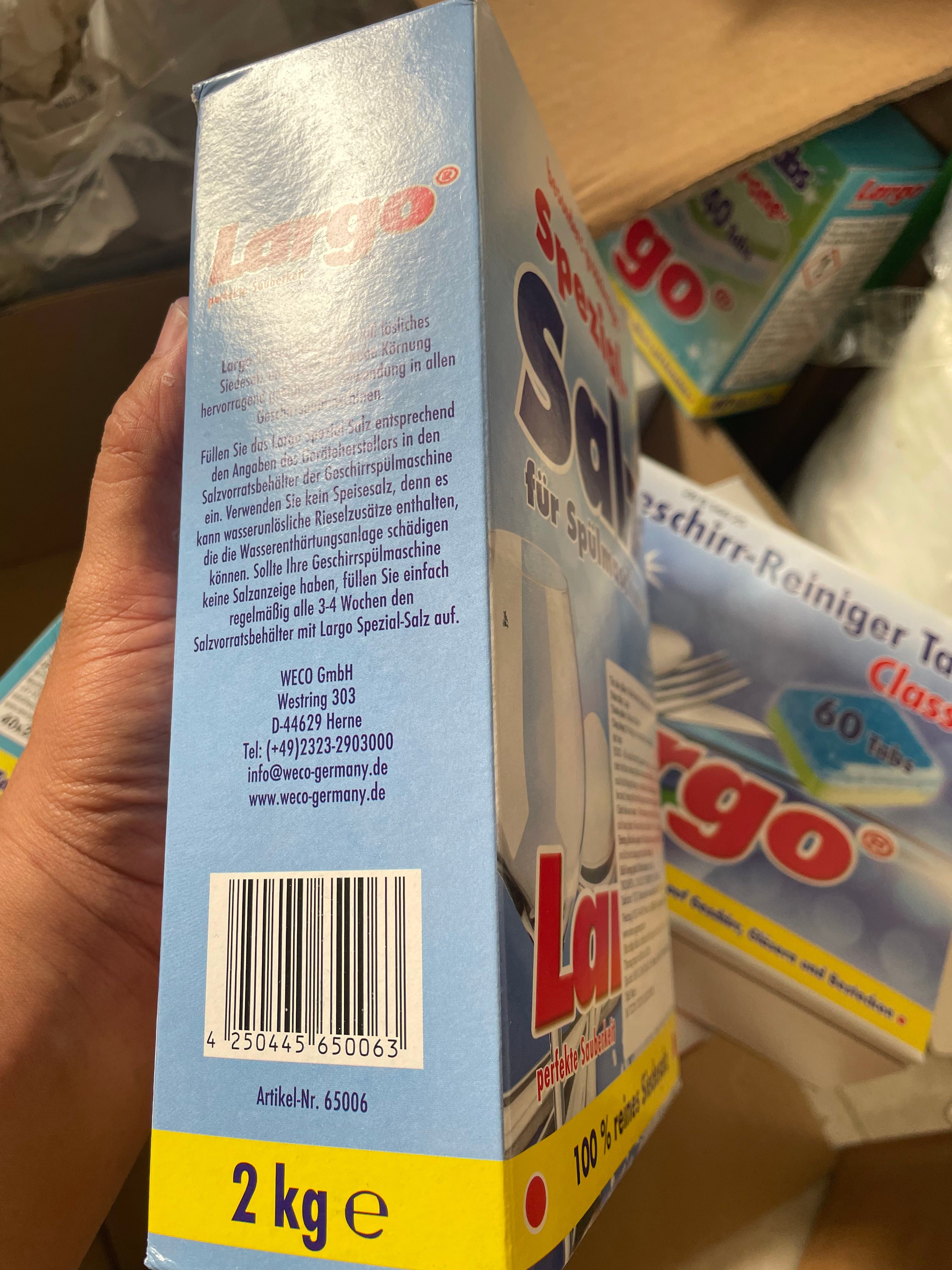Muối rửa bát Largo 2kg nhập khẩu Đức - hình chi tiết 2